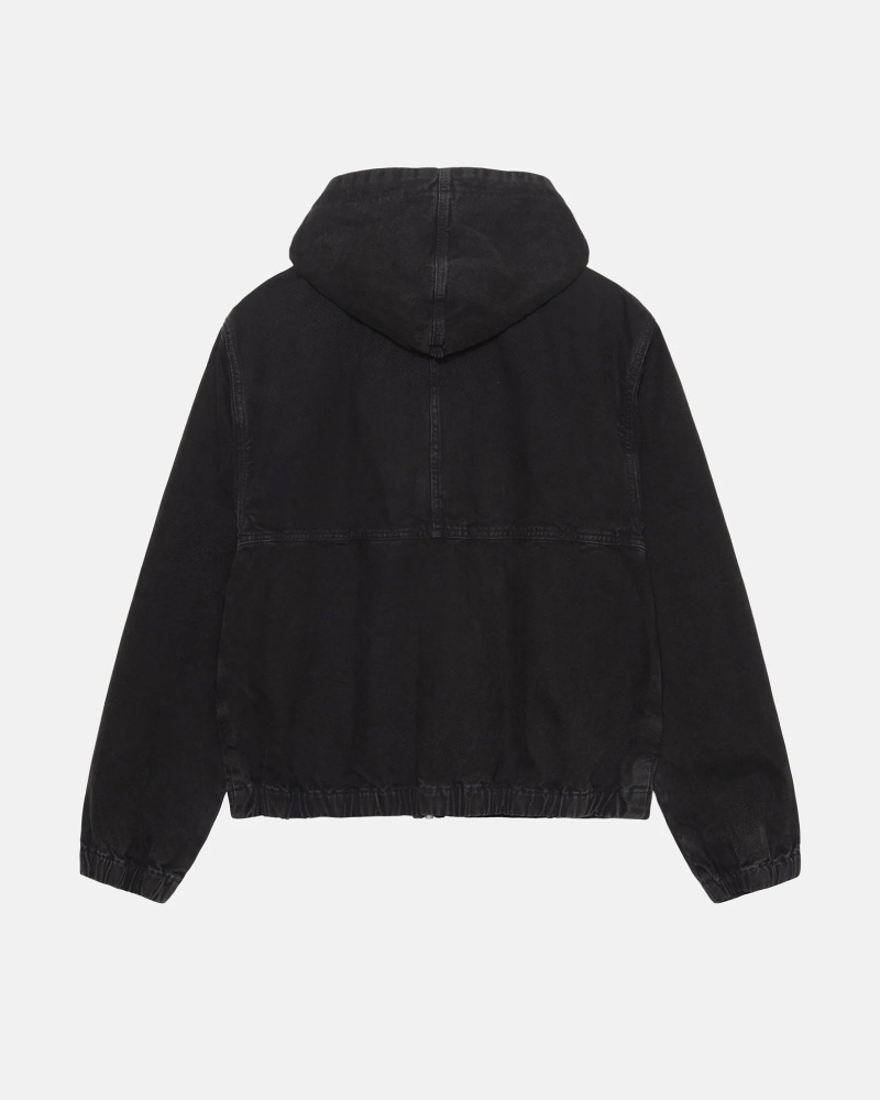 Black Stüssy Work Jacket Insulated Canvas | QZET4-9012