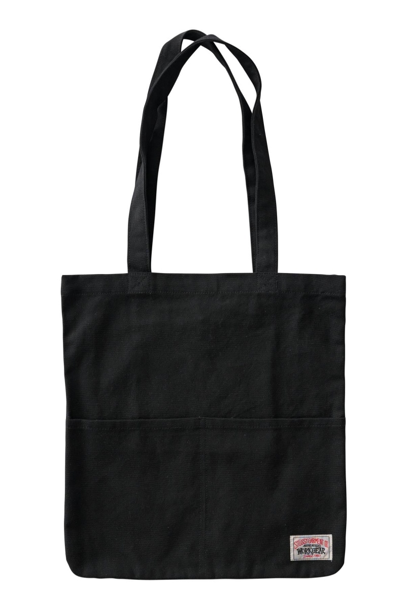 Black Stüssy Workwear Tote Bag | ZEMSLQ-789