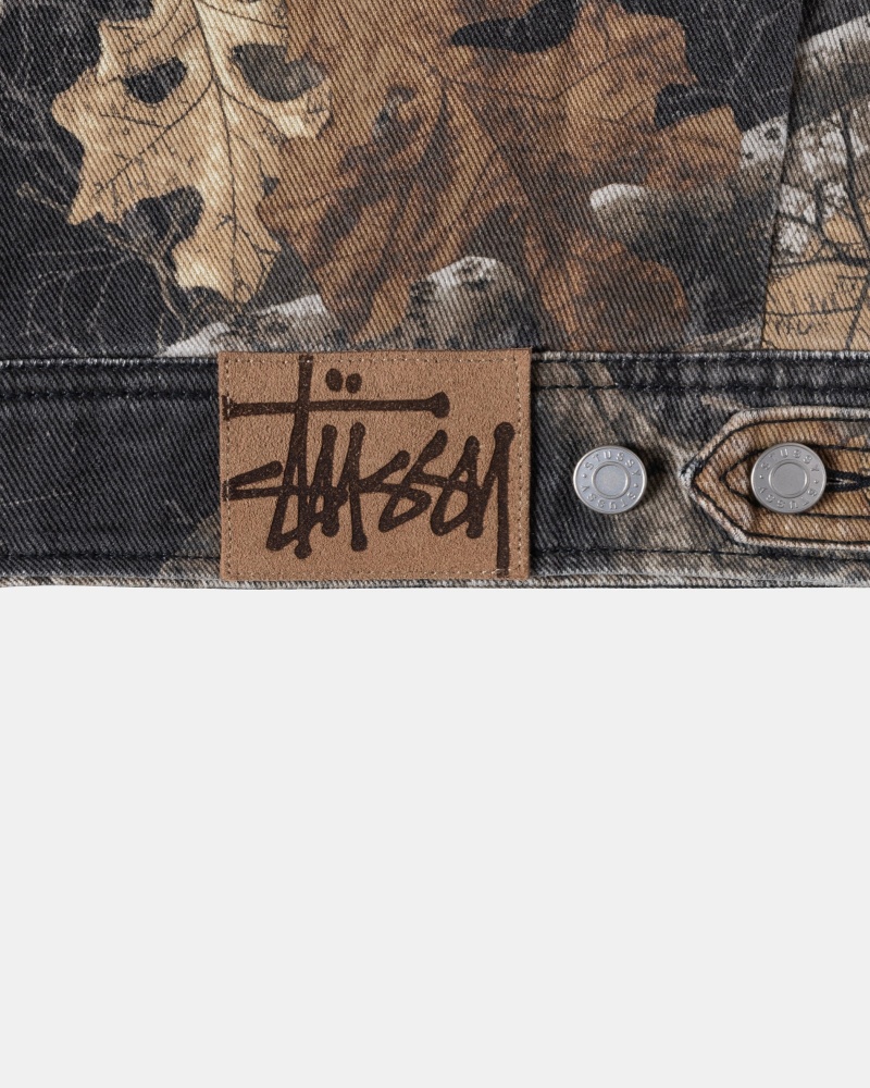 Black Stüssy Zip Work Jacket Realtree Edge | EWQG-57291