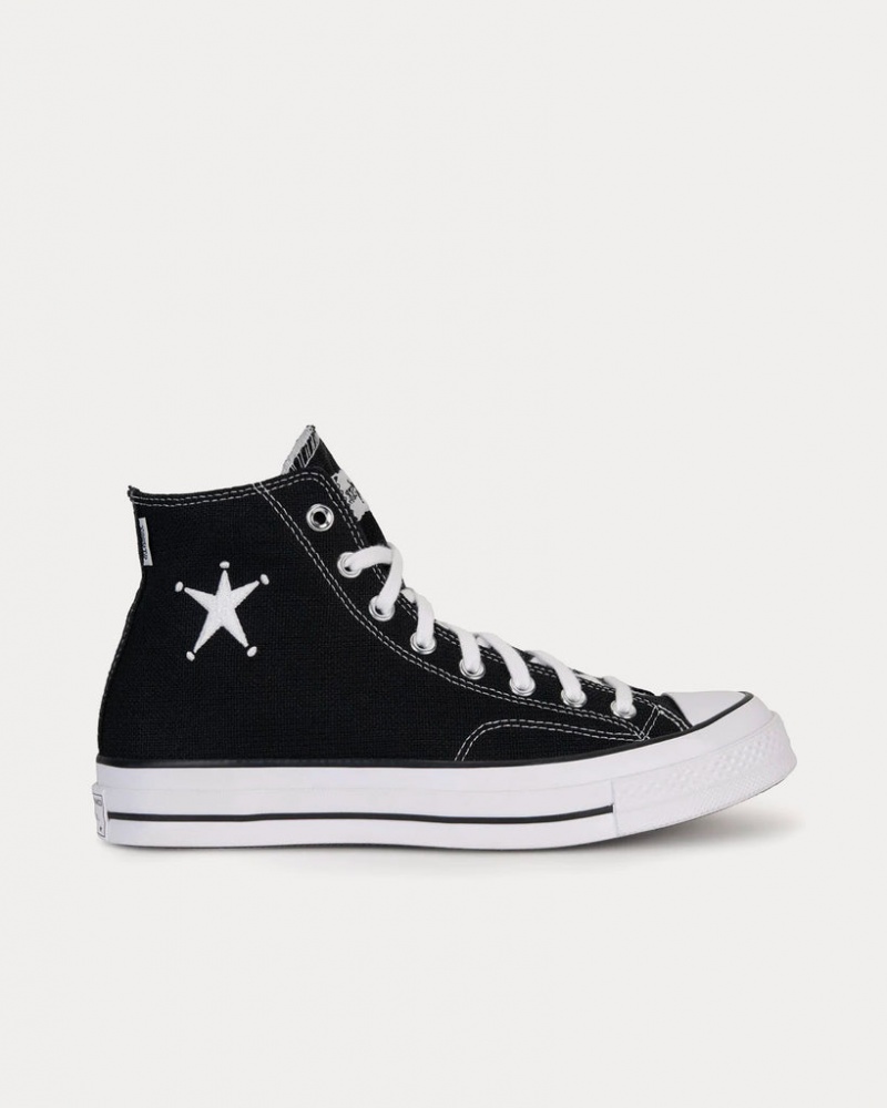 Black / White / Black Stüssy x Converse - Chuck 70 High Top Trainers A01765C | A01765C