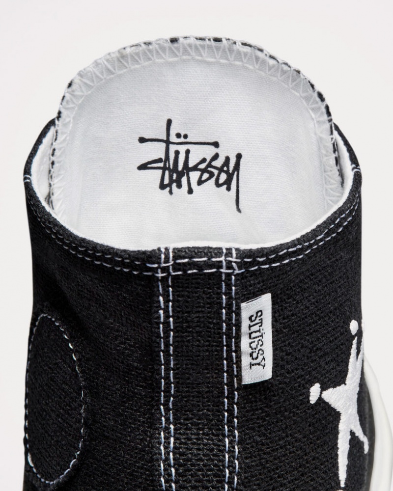 Black / White / Black Stüssy x Converse - Chuck 70 High Top Trainers A01765C | A01765C