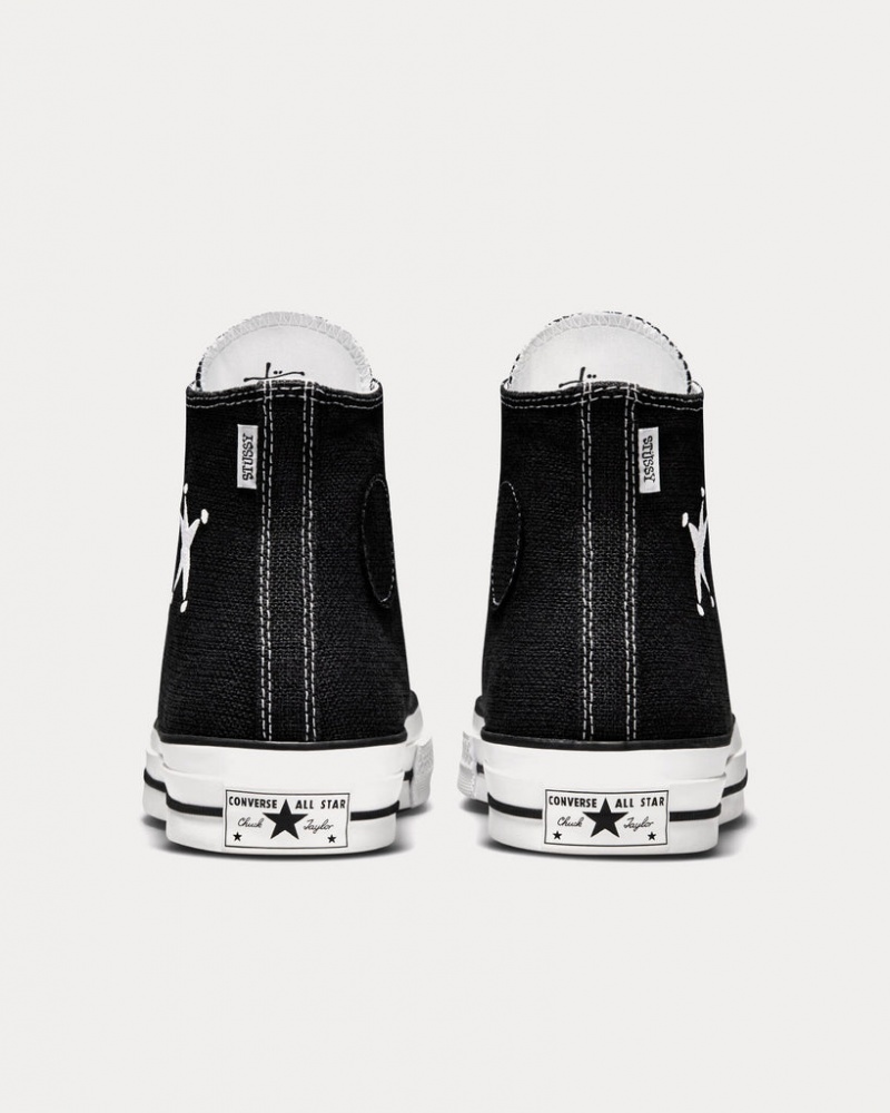 Black / White / Black Stüssy x Converse - Chuck 70 High Top Trainers A01765C | A01765C