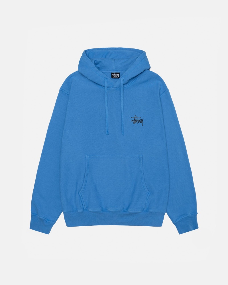 Blue Stüssy Built Tough Hoodie Pigment Dyed | XCNK-71245