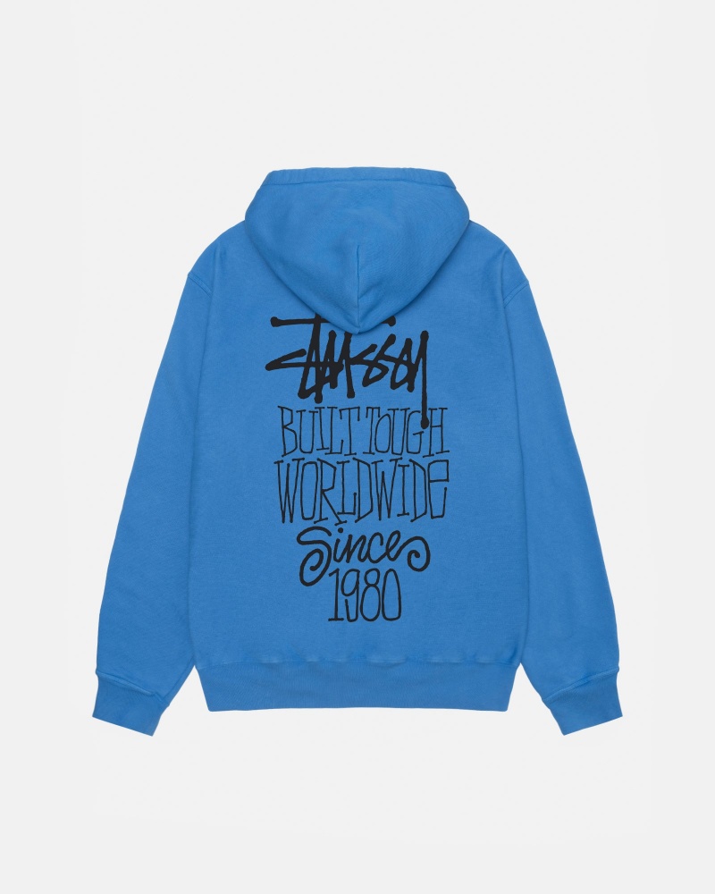 Blue Stüssy Built Tough Hoodie Pigment Dyed | XCNK-71245