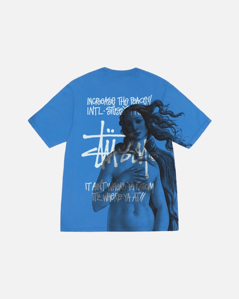 Blue Stüssy Ist Venus Pigment Dyed Tee | YTCP-60739