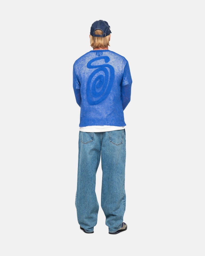 Blue Stüssy S Loose Knit Sweater | GMNV7-5614