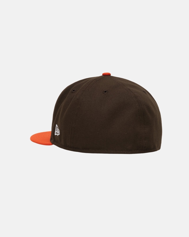 Brown/Orange Stüssy New Era 59Fifty Curly S | VRLS4-8173