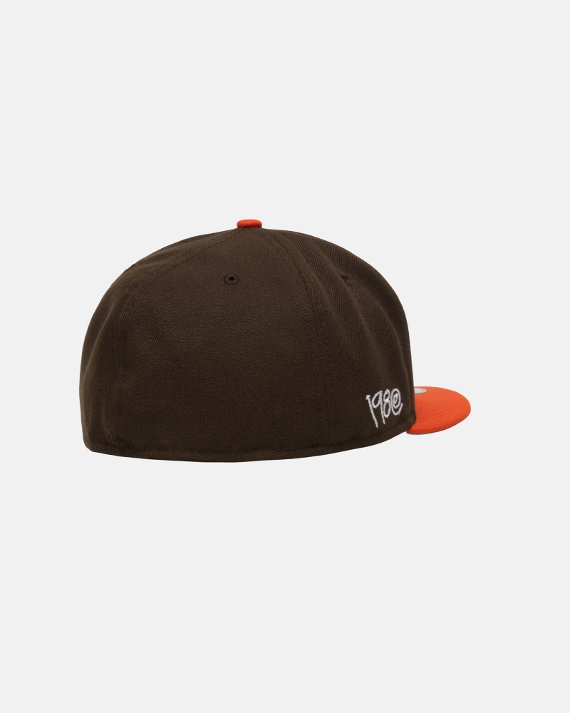 Brown/Orange Stüssy New Era 59Fifty Curly S | VRLS4-8173