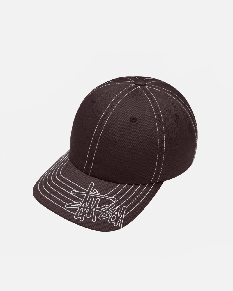 Brown Stüssy Low Pro Basic Stitch Strapback | TNDH0-1254