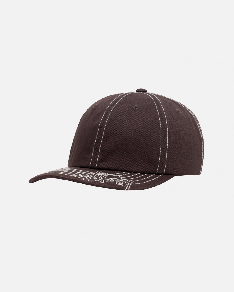 Brown Stüssy Low Pro Basic Stitch Strapback | TNDH0-1254