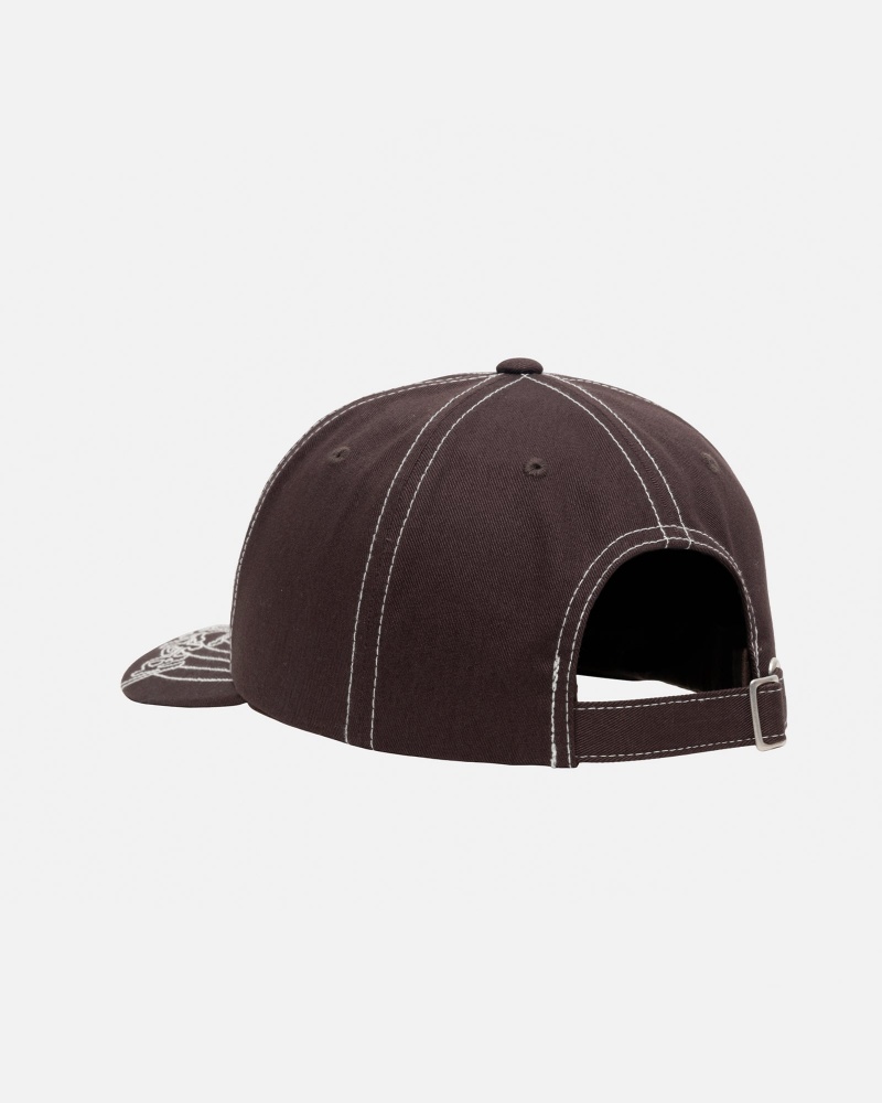 Brown Stüssy Low Pro Basic Stitch Strapback | TNDH0-1254