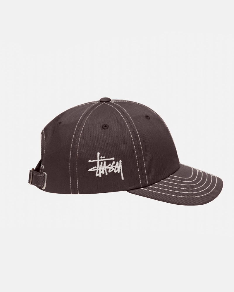 Brown Stüssy Low Pro Basic Stitch Strapback | TNDH0-1254