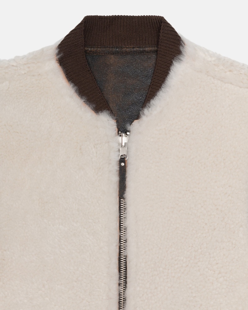 Brown Stüssy Reversible Shearling Workgear Vest | UTQR4-5790