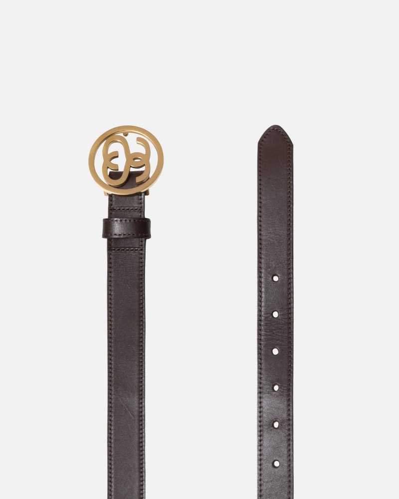 Brown Stüssy SS-Link Buckle Belt | FVXR7-5103