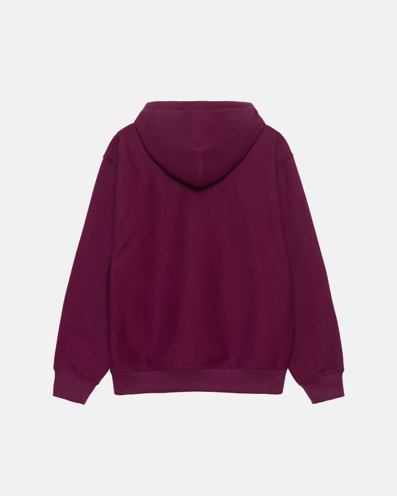 Burgundy Stüssy Stock Logo Hoodie | TNDM3-9241