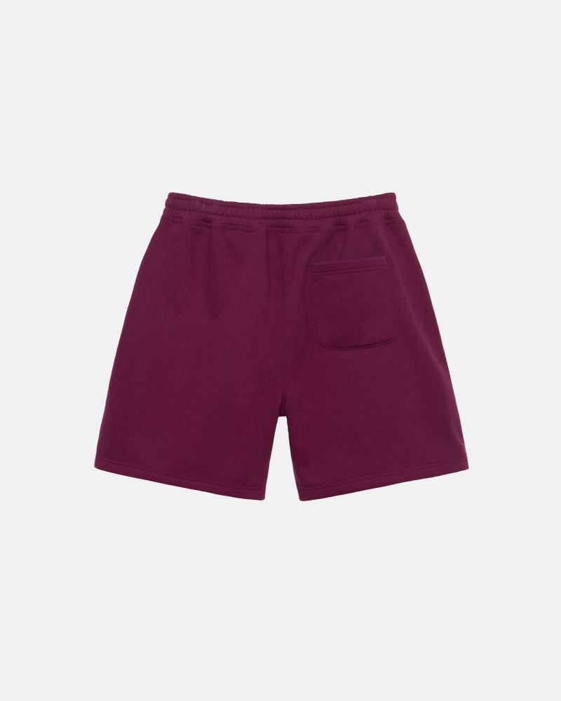 Burgundy Stüssy Stock Logo Sweatshort | SAZG8-7951