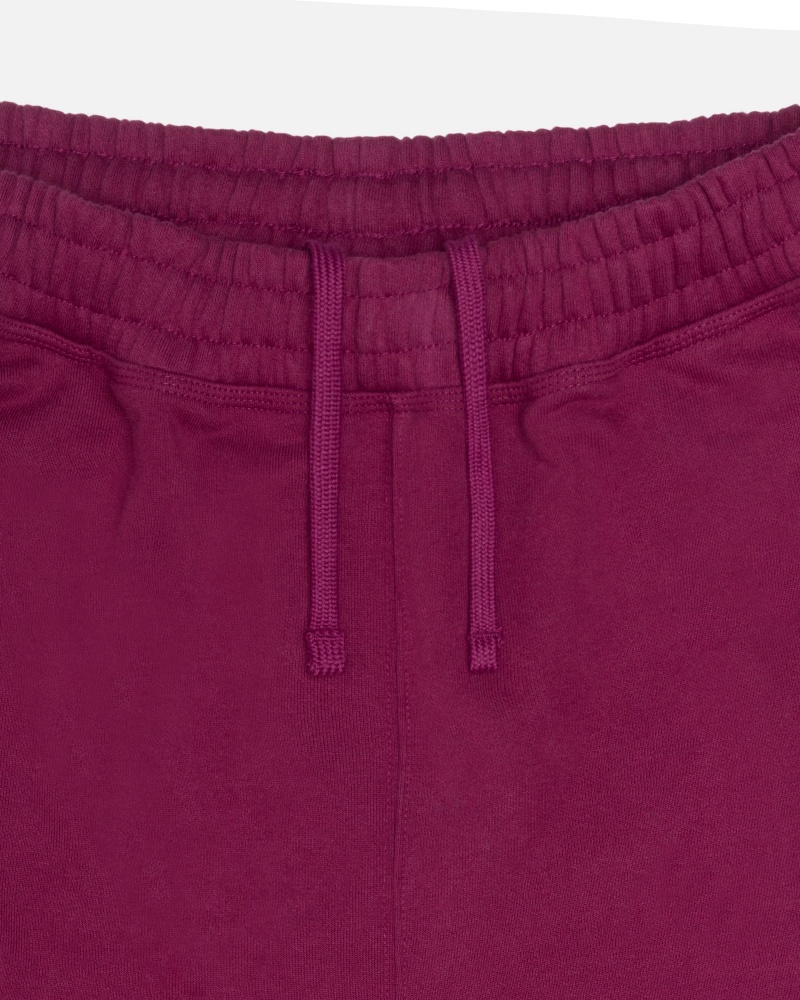 Burgundy Stüssy Stock Logo Sweatshort | SAZG8-7951