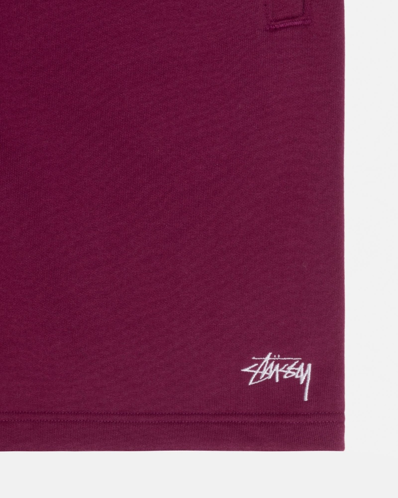 Burgundy Stüssy Stock Logo Sweatshort | SAZG8-7951