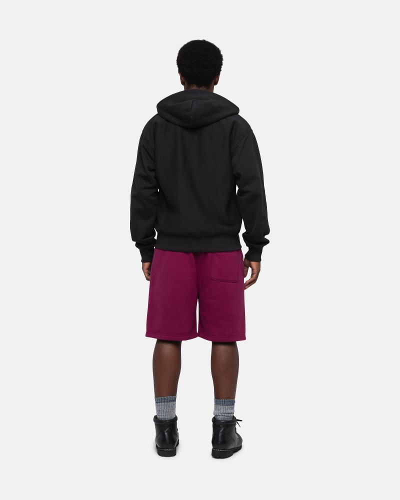 Burgundy Stüssy Stock Logo Sweatshort | SAZG8-7951