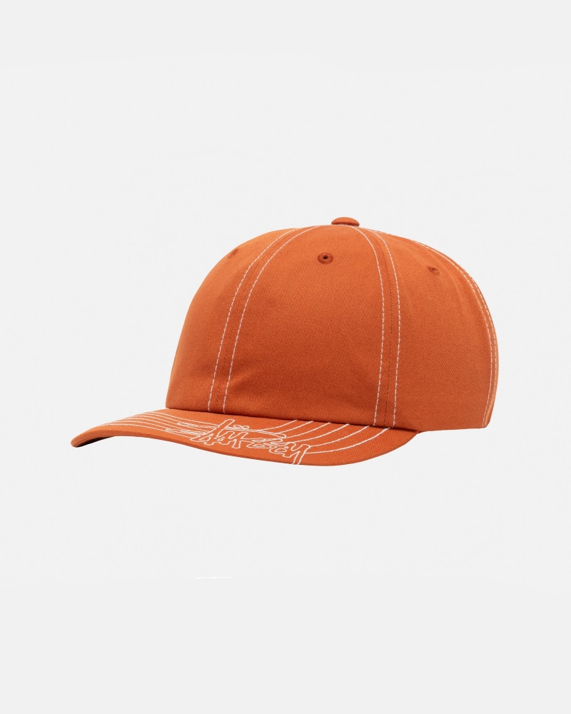 Burnt Orange Stüssy Low Pro Basic Stitch Strapback | BNZY2-8510