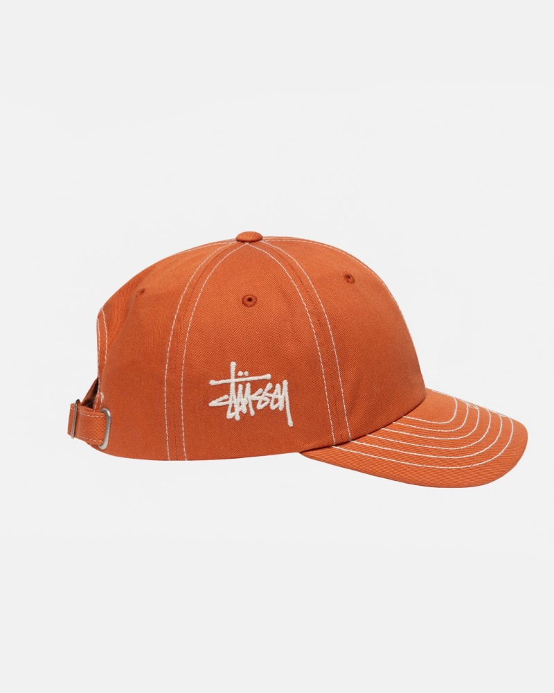 Burnt Orange Stüssy Low Pro Basic Stitch Strapback | BNZY2-8510