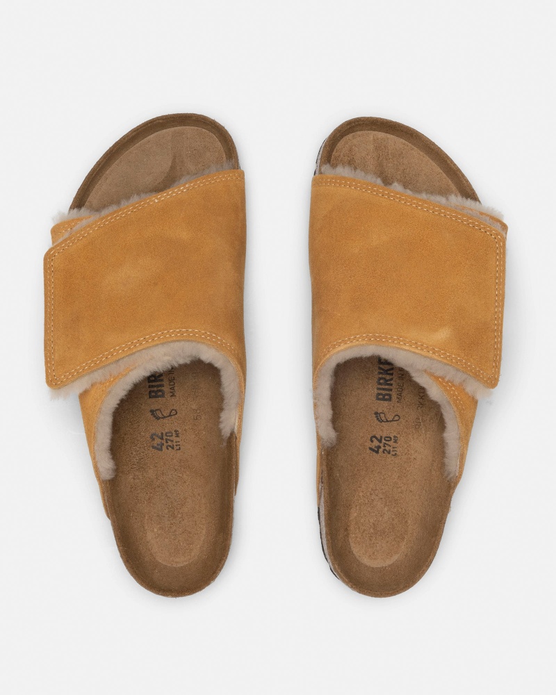 Caramel Stüssy & Birkenstock Solana Shearling Slide | IAUV6-7302