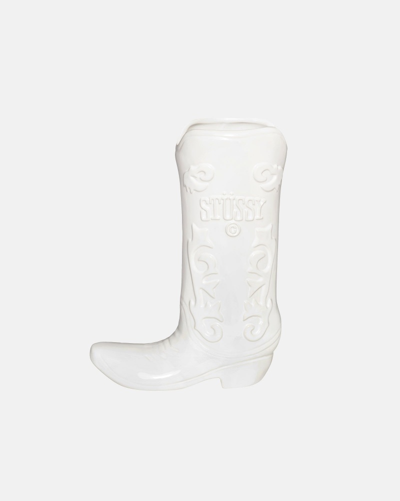 Ceramic White Stüssy Ceramic Boot Vase | MEUR4-7035