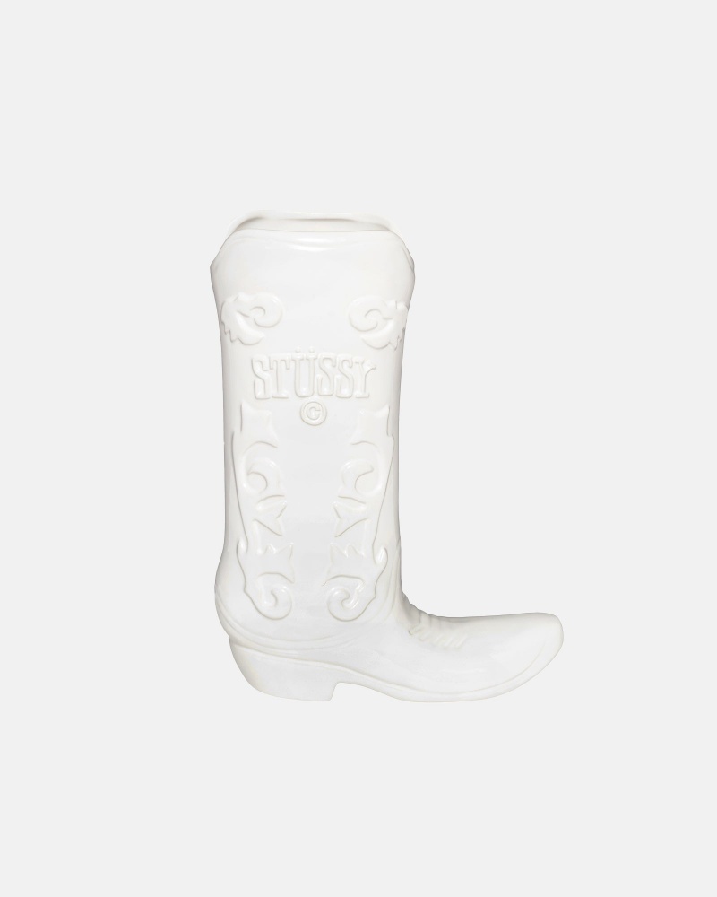 Ceramic White Stüssy Ceramic Boot Vase | MEUR4-7035