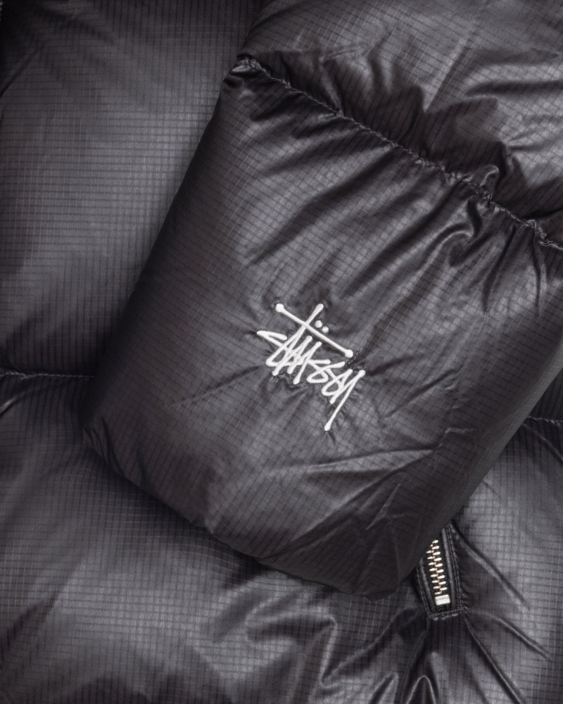 Charcoal Stüssy Down Puffer Parachute Ripstop | VOSL3-1782