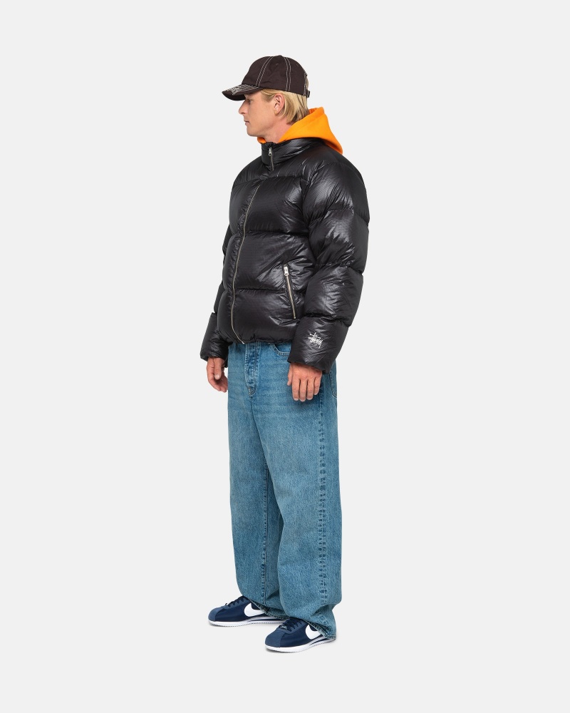 Charcoal Stüssy Down Puffer Parachute Ripstop | VOSL3-1782