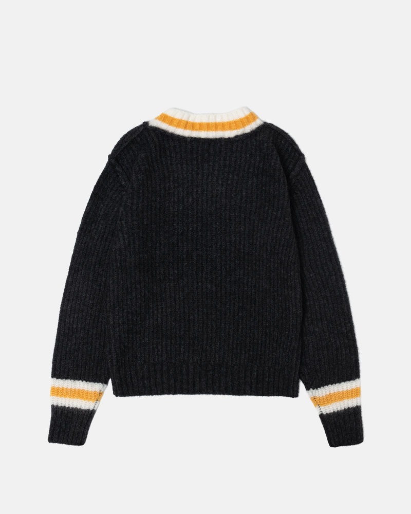 Charcoal Stüssy Mohair Tennis Sweater | RGNI-09675