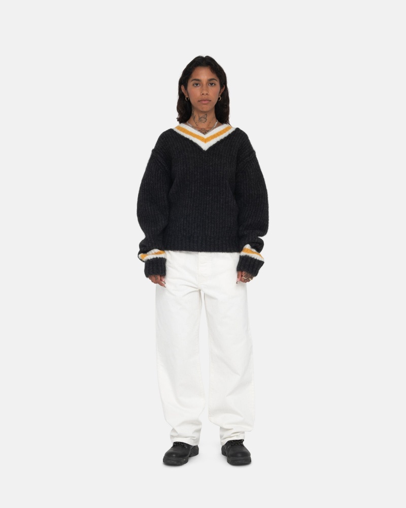 Charcoal Stüssy Mohair Tennis Sweater | RGNI-09675