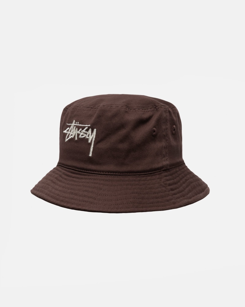 Chocolate Stüssy Bucket Hat Big Stock | ZENP1-8079