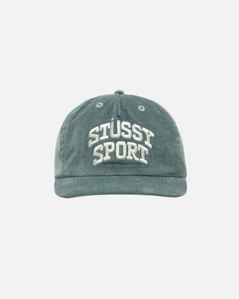 Dark Teal Stüssy Mid-Depth Sport Arch Strapback | AHLX-84126