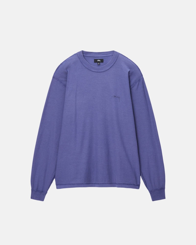 Deep Cobalt Stüssy Lazy LS Tee | SNGR9-6234