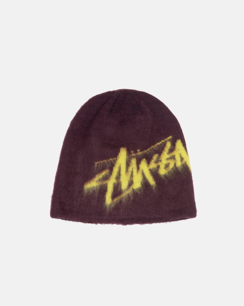 Eggplant Stüssy Skullcap Brushed Out Stock | DSUN-36574