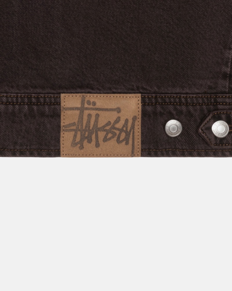 Espresso Stüssy Zip Work Jacket Denim | TLWV-36481