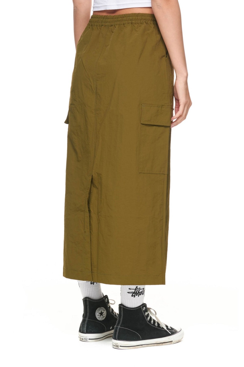 Flight Green Stüssy Nylon Cargo Midi Skirt | UZGPMS-458