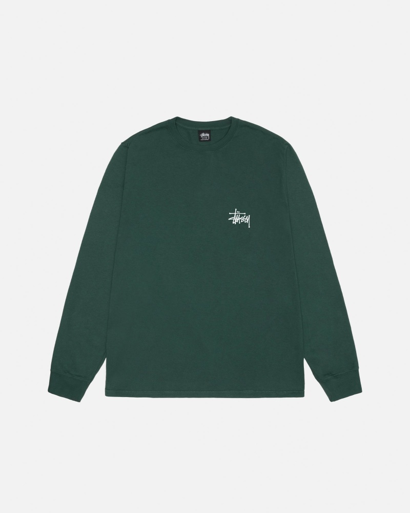 Forest Stüssy Basic Stussy LS Tee Pigment Dyed | KALI6-9174