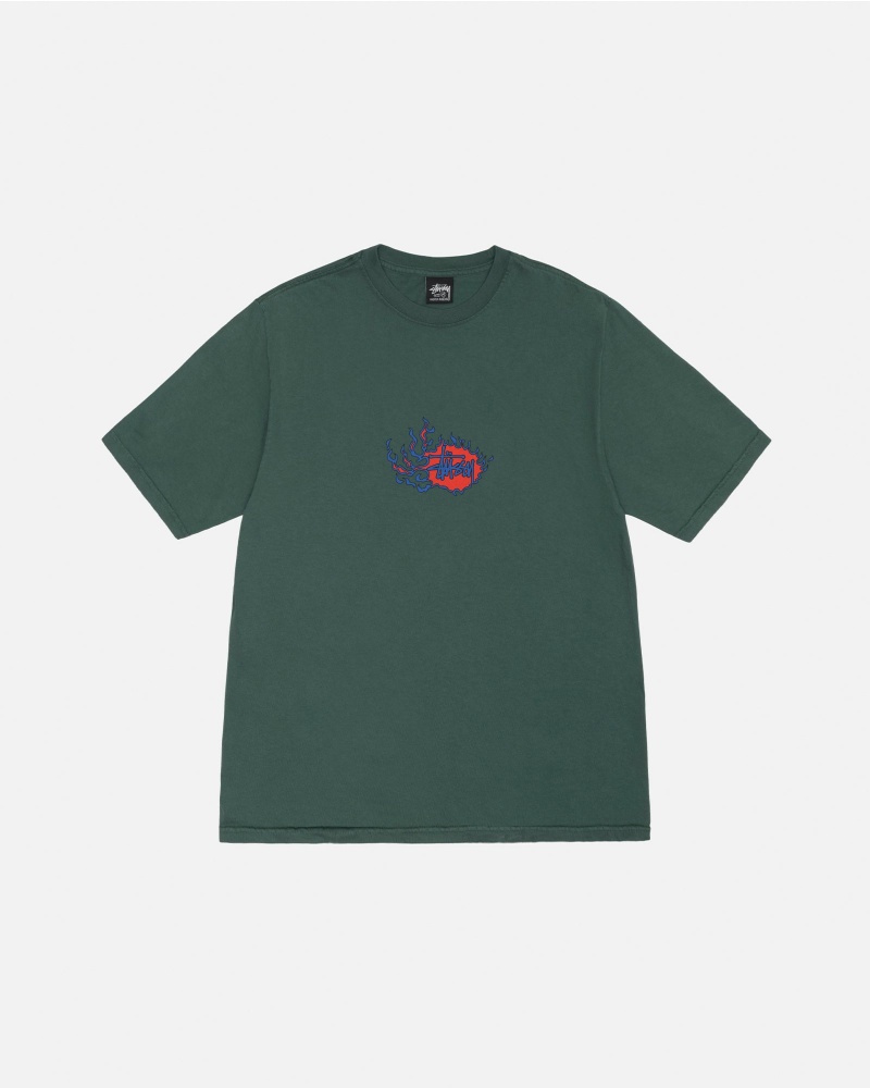 Forest Stüssy Mosaic Dragon Tee Pigment Dyed | YDOW-67458