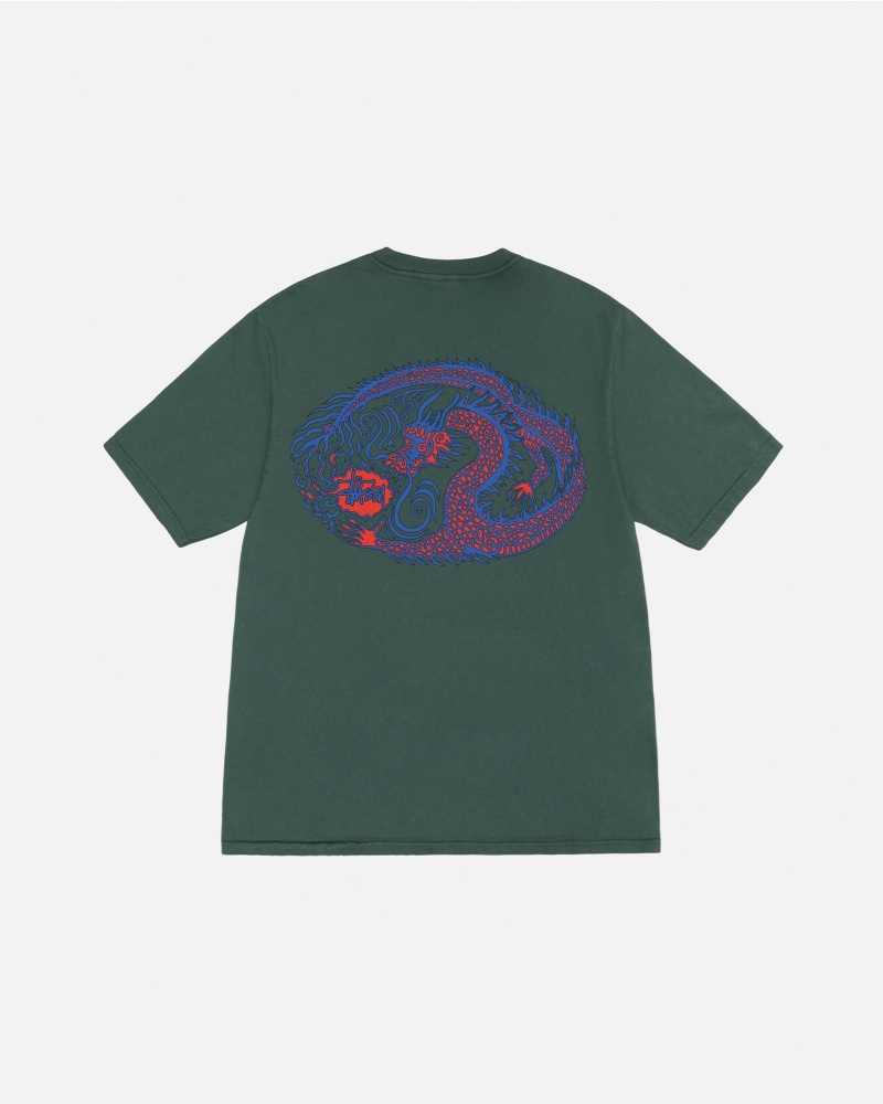 Forest Stüssy Mosaic Dragon Tee Pigment Dyed | YDOW-67458