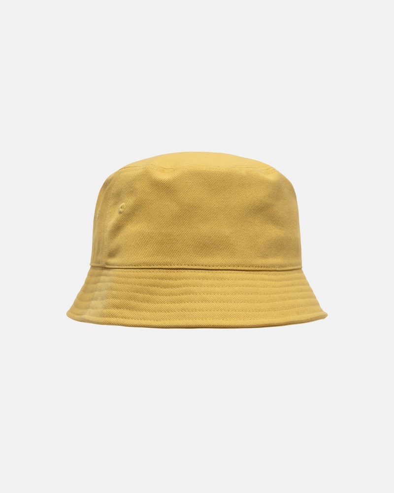 Gold Stüssy Deep Bucket Hat SS Link | CSZD7-3592