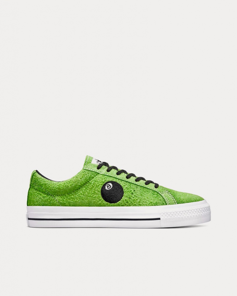 Green Flash / White / Black Stüssy x Converse - One Star Pro 8-Ball Low Top Trainers A03712C | A03712C