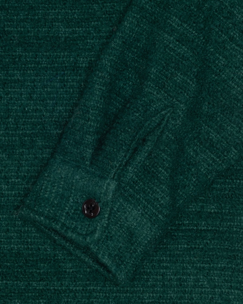 Green Stüssy Boucle Wool Cpo Shirt | EHGZ3-1957