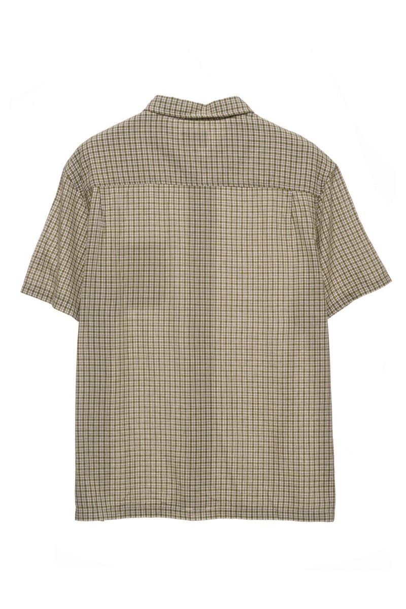 Green Stüssy Kemp Check Ss Shirt | HTKSOY-920