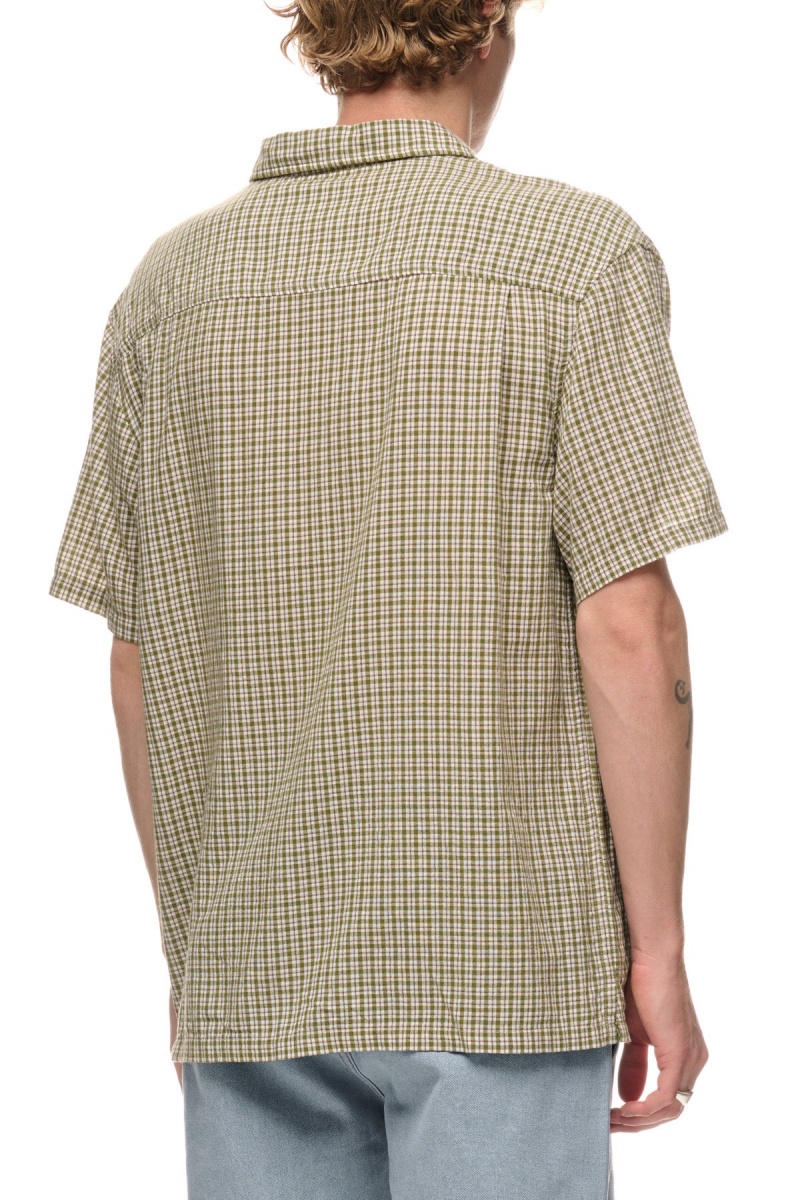 Green Stüssy Kemp Check Ss Shirt | HTKSOY-920