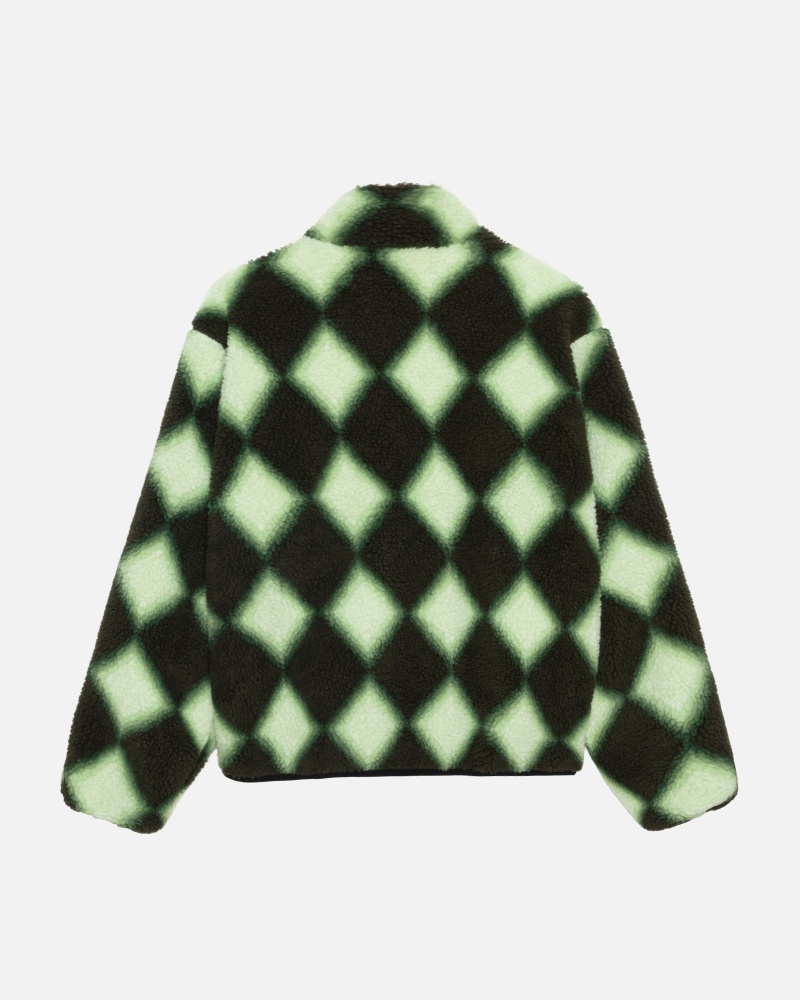 Green Stüssy Sherpa Reversible Jacket | FSTY9-7321