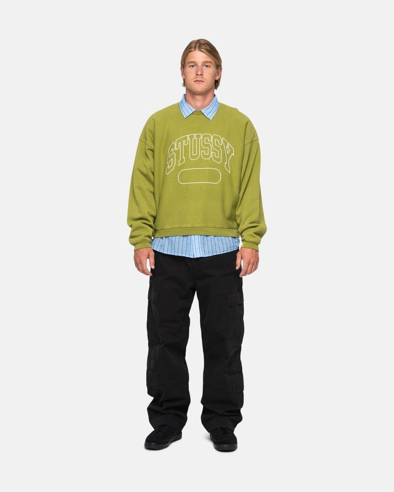 Green Stüssy Varsity Oversized Crew | ICHG2-8170