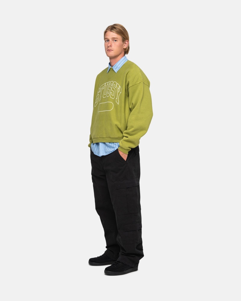 Green Stüssy Varsity Oversized Crew | ICHG2-8170