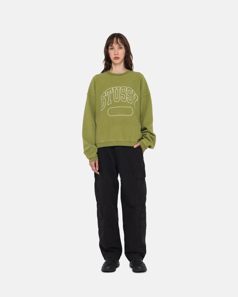 Green Stüssy Varsity Oversized Crew | ICHG2-8170